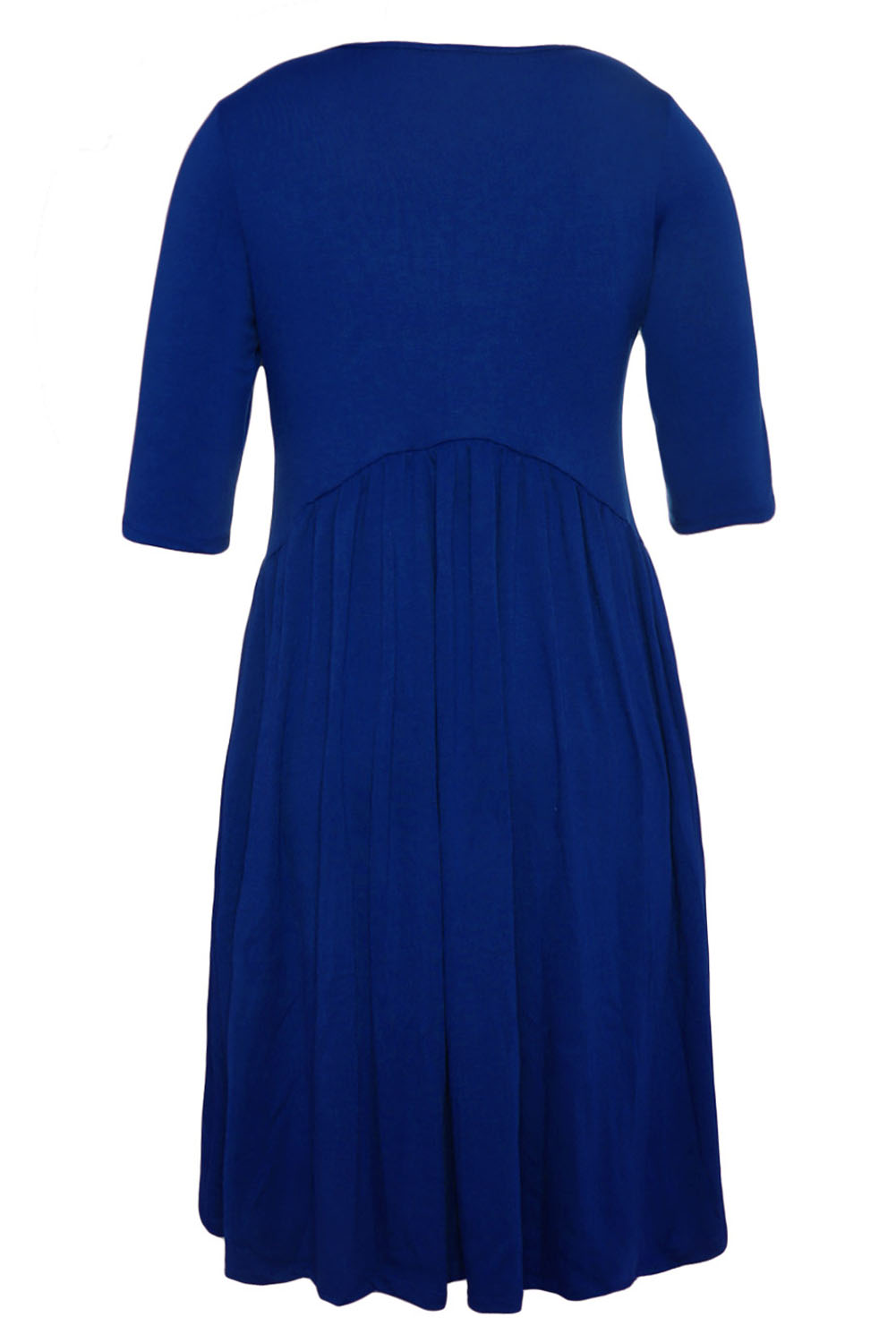 BY61653-5 Blue  Sleeve Draped Swing Dress